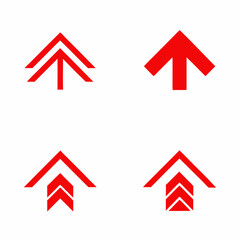 Red Upward Arrow Vector Icons Growth Direction Symbol Design Pack.