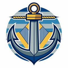Anchor Logo Design for Nautical and Maritime Industries, Marine Symbol Vector Illustration