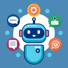 AI Chatbot Logo Collection Featuring Speech Bubble, Digital Assistant, Artificial Intelligence, Messaging, Technology, Communication, Modern Design, and Smart Bot Vector Icons Set