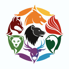 Animal Logo Collection Featuring Wildlife, Pets, Birds, Mammals, Nature Icons, Creative Animal Illustrations, and Vector Emblems for Branding and Design