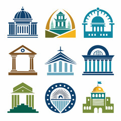 Architecture Logo Collection Featuring Building Silhouettes, Modern Structures, Urban Design, Construction Elements, Blueprint Icons, Real Estate Branding, and Creative Vector Illustration Set