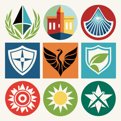 Art Logo Collection Featuring Abstract Shapes, Creative Designs, Modern Illustration, Paint Elements, Brush Strokes, Contemporary Art, and Artistic Vector Icons Set