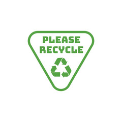 Green Recycle Badge Icon with Eco-Friendly Message