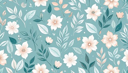 Bold floral illustration in seamless repeat with graceful greenery.