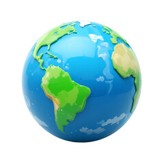 Fototapeta premium 3d icon, earth globe on transparent png