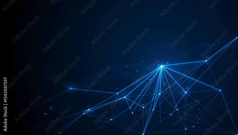 Poster connected polygons plexus vector background, digital data visualization. vector illustration