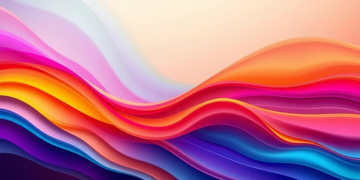 Abstract vibrant wave gradient background, layered colors creating dynamic visual effect,  art,  motion