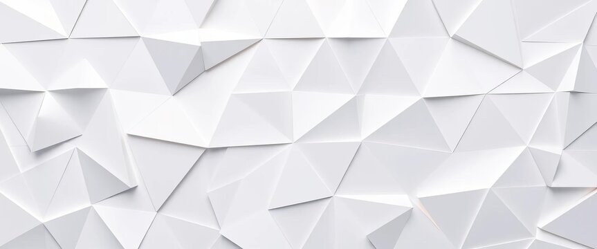 Abstract white triangle geometric background Flat lay, top view,   contemporary,  white - Powered by Adobe