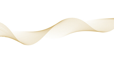 Luxury abstract gold wavy line pattern (guilloche curves) with copy space. Elegant golden color smooth gradient on white background eps10