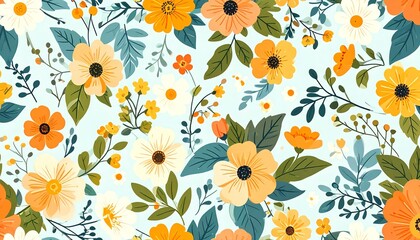 Soft seamless floral pattern design with intertwining leaves, ideal for calm and stylish interiors.
