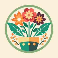 Flower Shop Bouquet Logo: Elegant Vector Design in EPS Format, Symbolizing Floral Retail, Beauty, and Gifting.