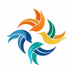 Flying Modern Abstract Dove Logo: Minimalist Vector Design in EPS Format, Symbolizing Peace, Freedom, and Technology.