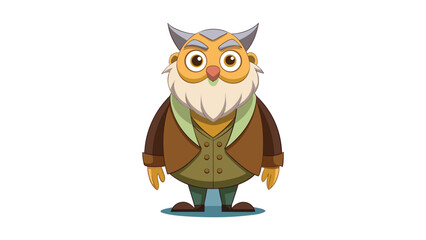 Fototapeta premium Owl perched on white background