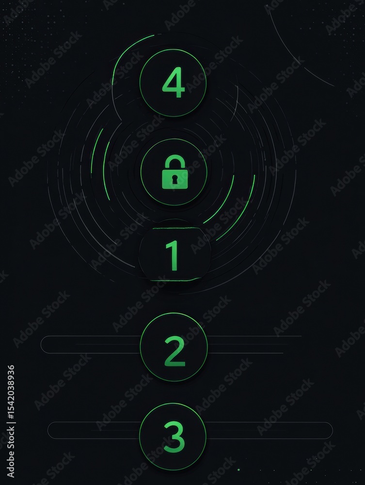 Poster Four Essential Steps to Create a Secure Password Using Minimal Dark-Mode Design