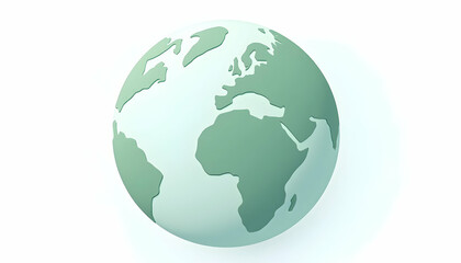 Fototapeta premium Isolated World Globe Showing Continents for Geography Education