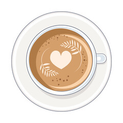 vector coffee mug with heart