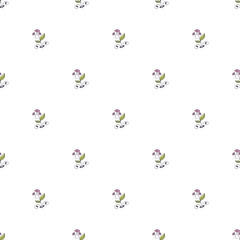 Seamless Pattern Featuring Small Floral Designs on a White Background