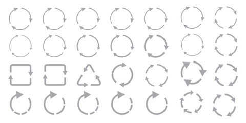 Recycle symbol collection. Set of recycle vector icons. Vector illustration