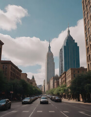 Downtown LA and NYC's Manhattan are bustling urban centers with iconic skyscrapers, vibrant street life, and constant traffic, embodying modern city architecture