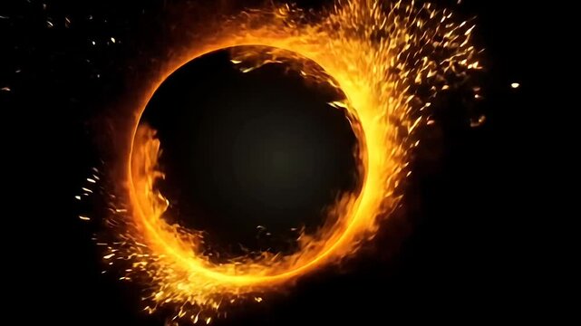 circle fire on background	
