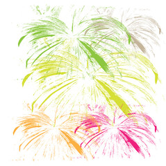 Black silhouettes of palm trees, tropical leaves of trees. Collection of tropical exotic leaves of palm, monstera, coconut, banana tree.