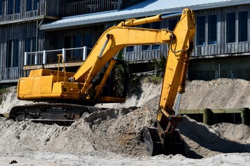 excavator at work site