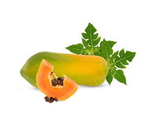 papaya isolated on white background