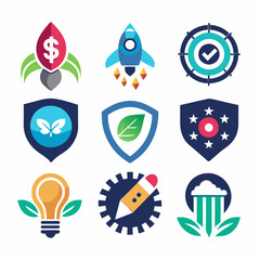 Tech Startup Logo Icon on White Background, Modern Technology Branding, Innovative Company, Digital Business, Software Solutions, Creative Vector Illustration
