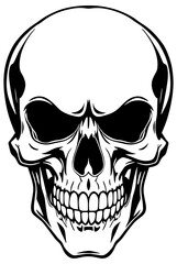 Fototapeta premium black and white illustration of a skull