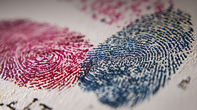 Identity, conceptual image. Finger print and DNA (deoxyribonucleic acid) scan illustrating physical evidence of human identity.