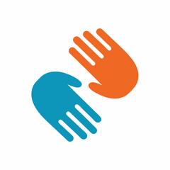 Helping Hands Vector Logo Unity Partnership Symbol Design.