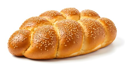 Fototapeta premium Traditional Challah Bread with Sesame Seeds - Freshly Baked Jewish Bread