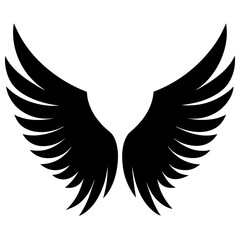 Obraz premium Angel wings spread logo icon illustration for heavenly guardian and spiritual theme