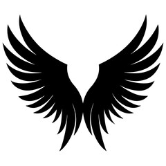 Obraz premium Detailed angel wings logo icon illustration for purity flight and ethereal style