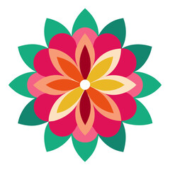 Fototapeta premium Ornamental Mandala with Concentric Petals and Modern Balance