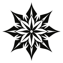 Detailed Floral Rosette Mandala with Fine Line Symmetry