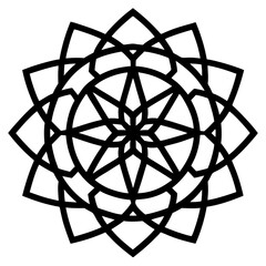 Interwoven Linear Mandala Reflecting Minimal Symmetry and Harmony