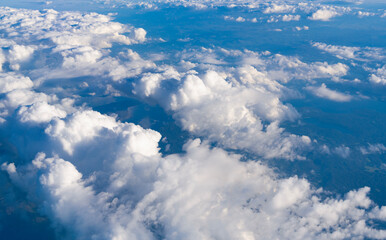 Sky in cloud. Cloudscape with cloudy weather. Cloud and cloudscape aerial sky. Aerial cloudscape view covered with cloud. Aerial cloudy sky view. Cloud view from plane. Cloudy atmosphere
