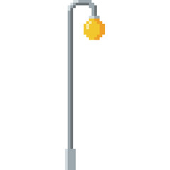 Pixel art street lamp – modern outdoor lighting in retro pixelated style © FyfaMetarial