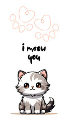 Black and Orange Illustrative Funny Cute Cat Phone Wallpaper