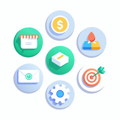 3D affiliate commission icon on white background, representing digital marketing, online earnings, business growth, referral programs, partnership, and income tracking for professional projects