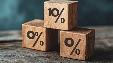 Wooden blocks with percentages