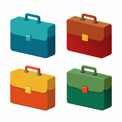 3D briefcase icon isolated on a white background, professional symbol of business, career, finance, and office work, perfect for corporate presentations, marketing materials, infographics, and brandin