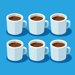 3D coffee cup for office isolated on white background, realistic illustration representing workplace refreshment, beverage, coffee culture, morning routine, and professional environment