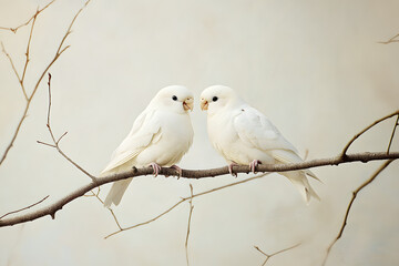 two white doves
