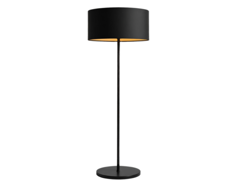 Modern Minimalist Floor Lamp with Arched Neck, isolated on transparent background