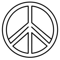 Peace Symbol line art vector