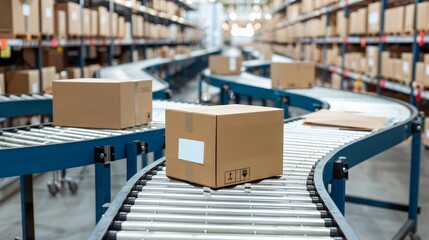 3d visualization showcasing an automated conveyor line within a modern manufacturing environment