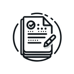 Document checklist with pen and check mark in minimal style  
