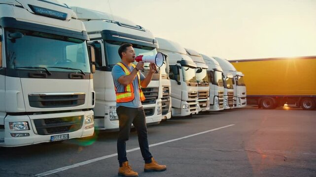Truckers' demonstration.